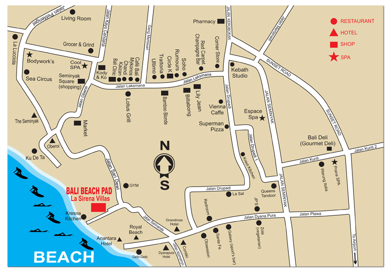 Bali Beach Pad's Map